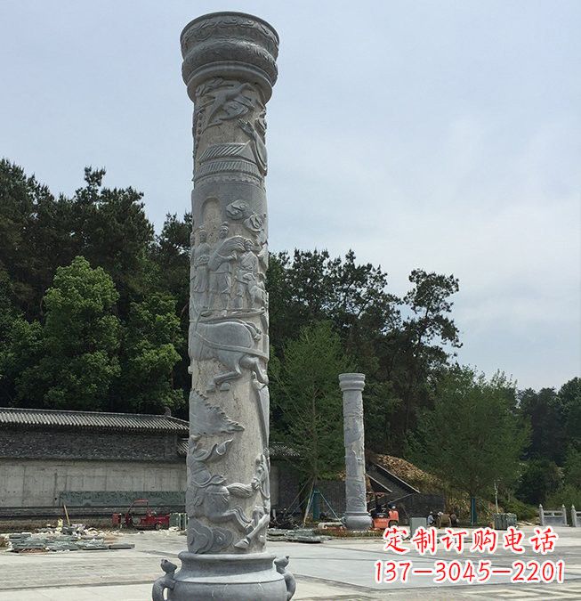 丽水大理石龙柱雕塑