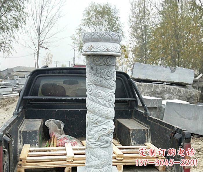 丽水大理石龙柱雕塑