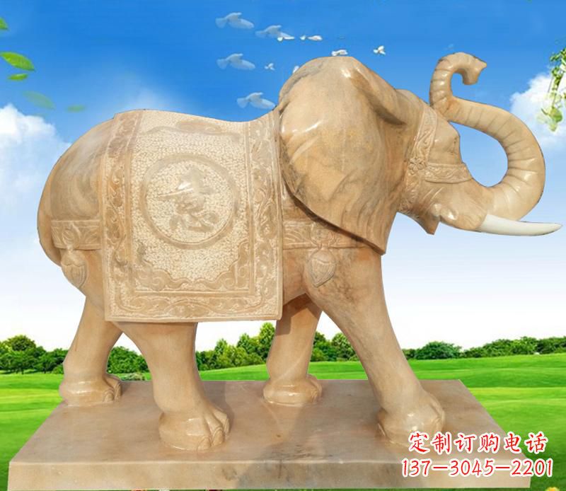 丽水大理石喷水大象雕塑