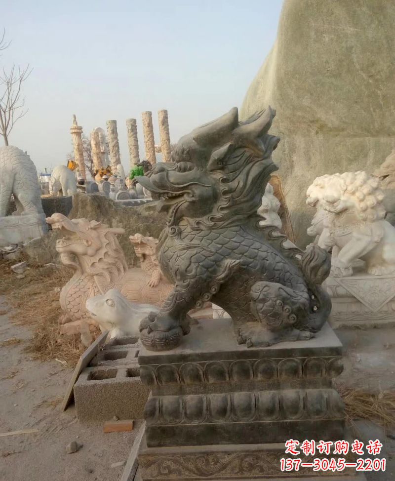 丽水大理石麒麟雕塑1