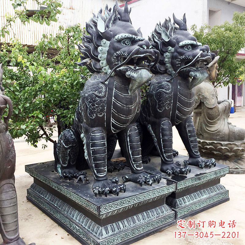 丽水象征威严的大理石麒麟雕塑