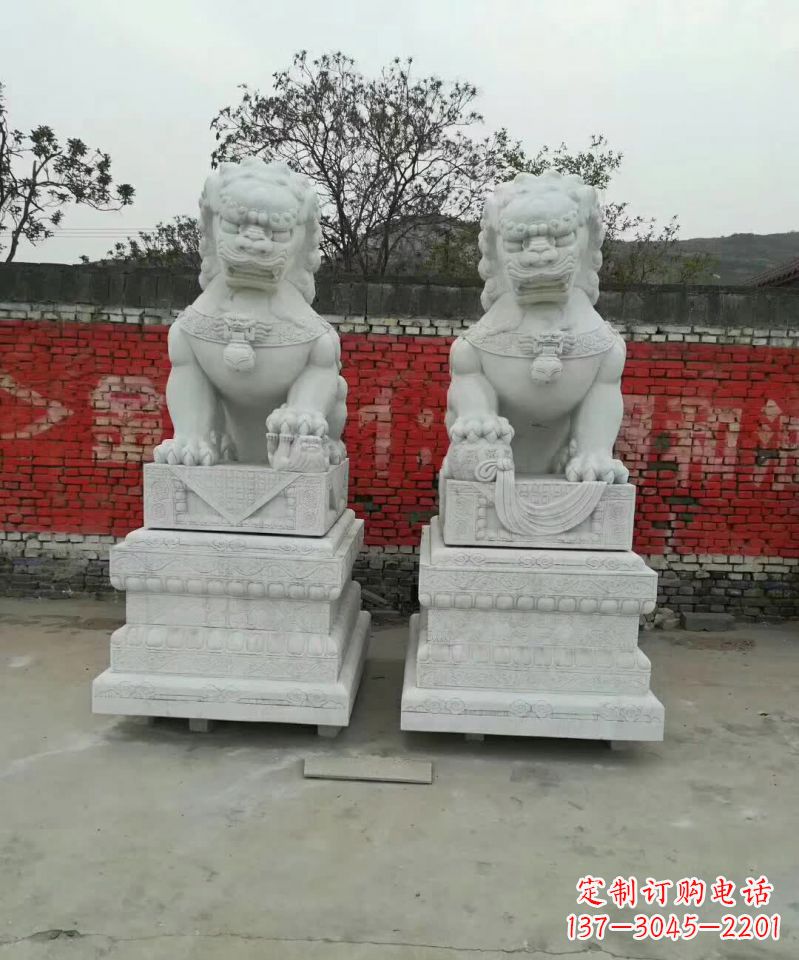丽水大理石狮子雕塑,精致而壮观