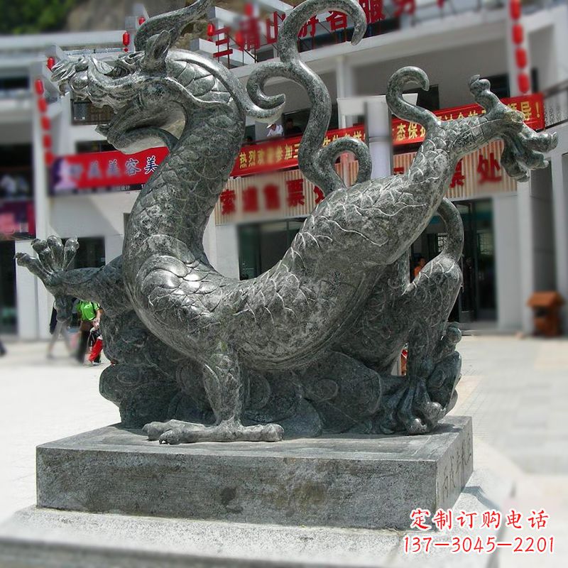 丽水传统的象征——大理石青龙雕塑