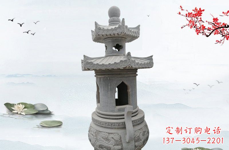 丽水精美工艺石香炉雕塑
