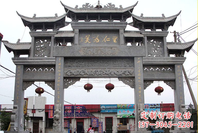 丽水牌坊石雕——高端定制室内装饰艺术品