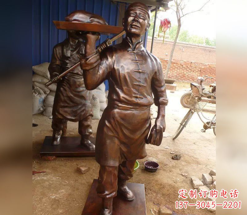 丽水店小二铜雕,精美绝伦,永传佳话