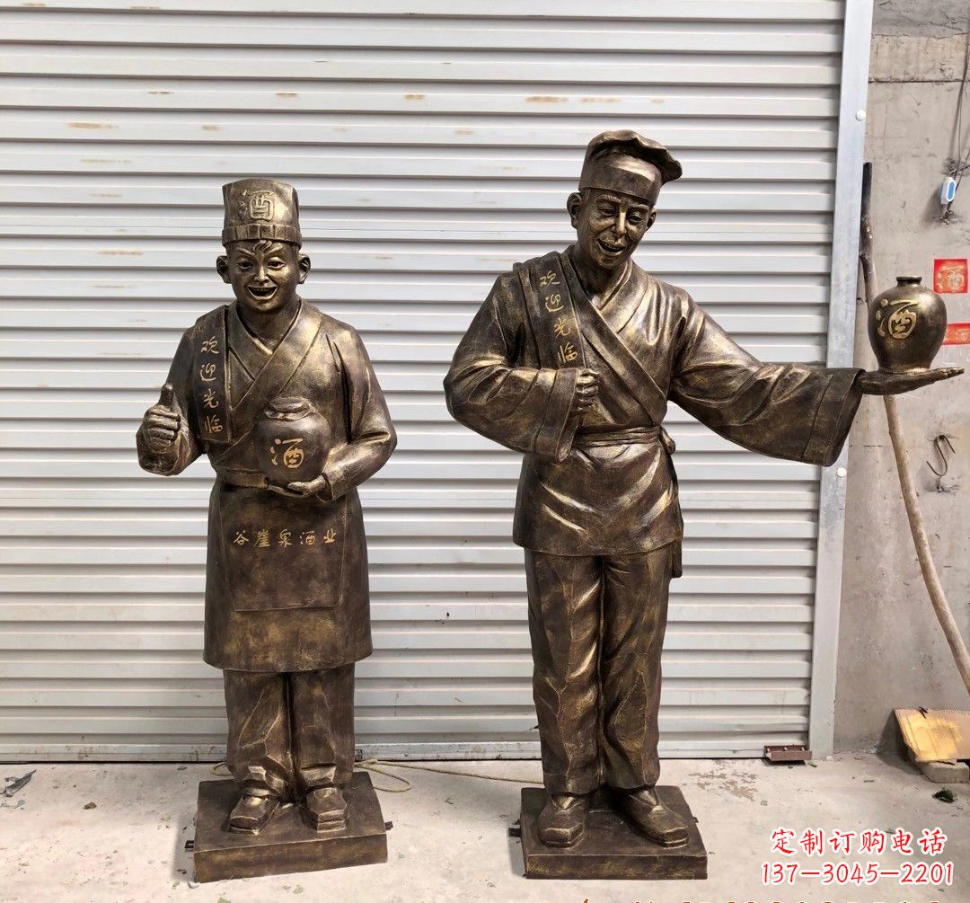 丽水店小二人物铜雕,带来贵族气派
