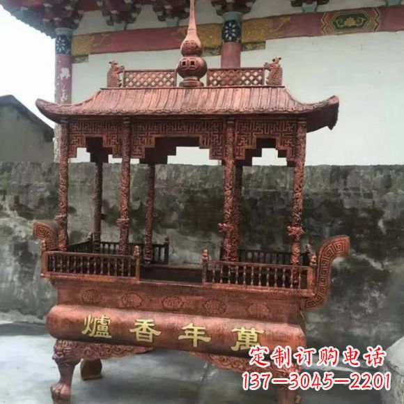 丽水雕刻蝙蝠铜香炉