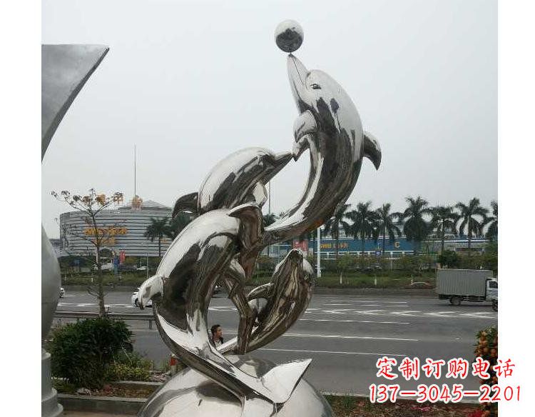 丽水海豚精美不锈钢雕塑