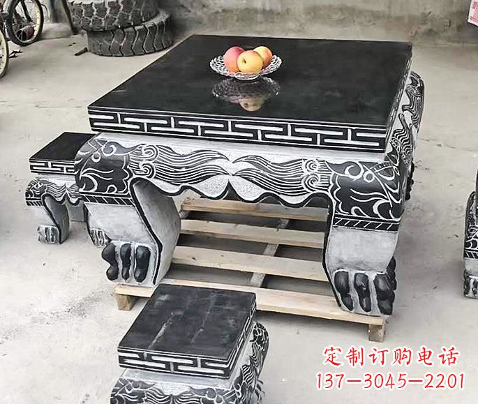 丽水中领雕塑方形仿古石桌凳