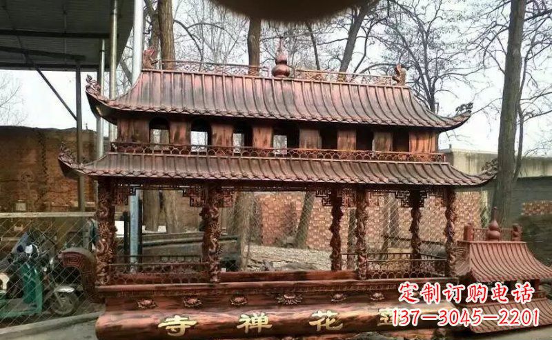 丽水方形寺庙香炉铜雕