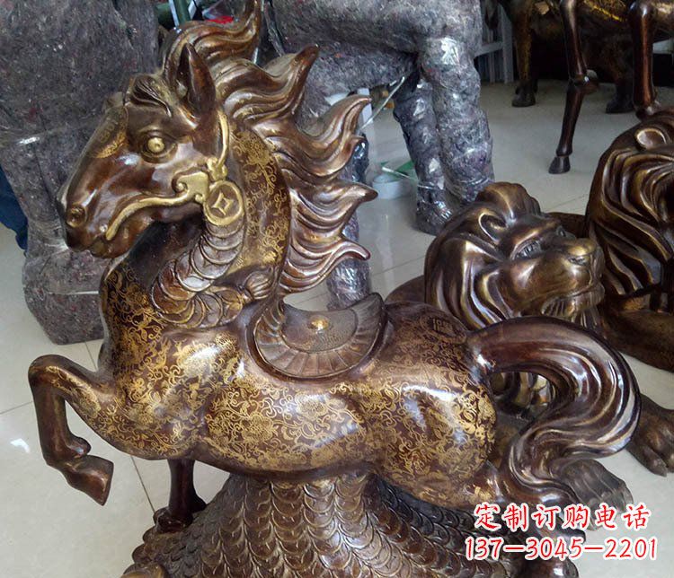 丽水仿古雕塑马摆件