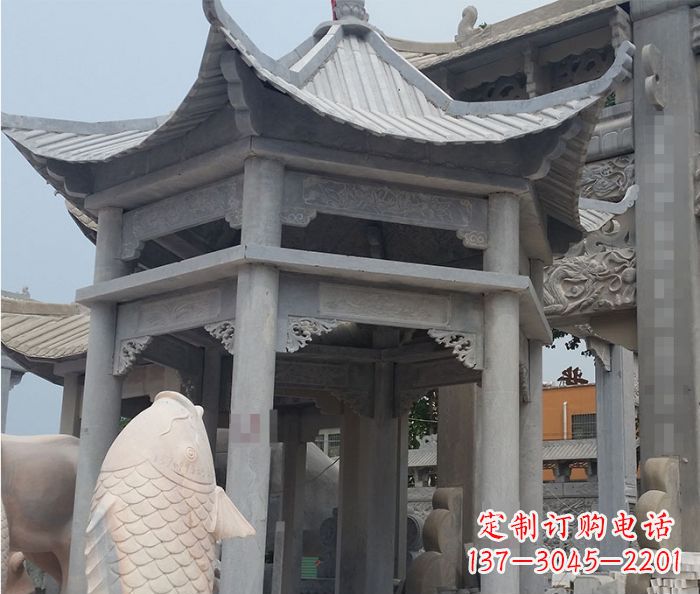 丽水仿古双层石雕凉亭 (3)