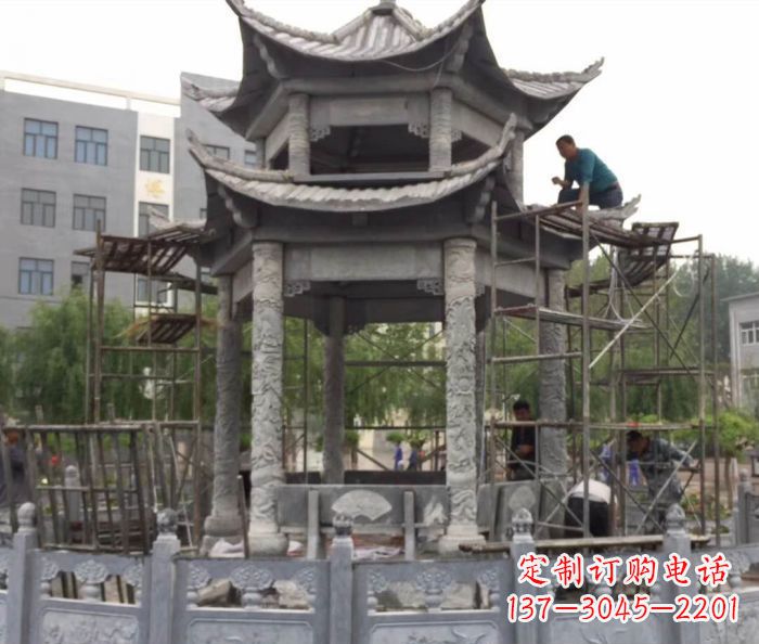 丽水仿古双层石雕凉亭