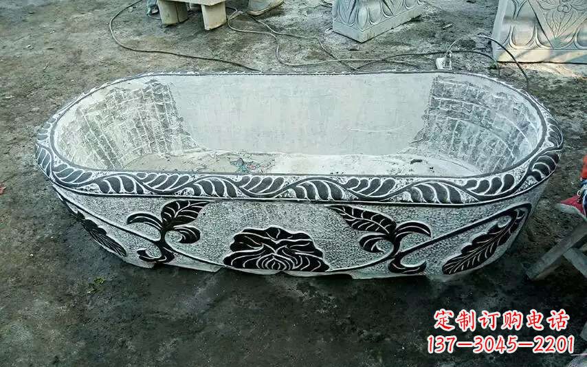 丽水风格独特的仿古石头水缸雕塑
