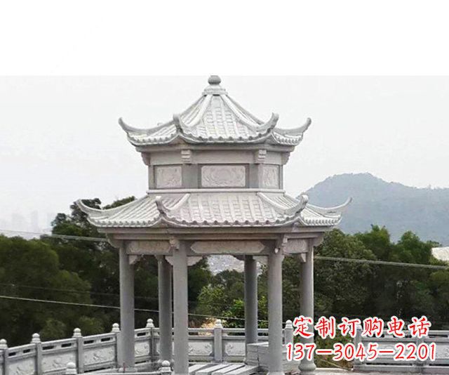 丽水仿古双层石雕凉亭