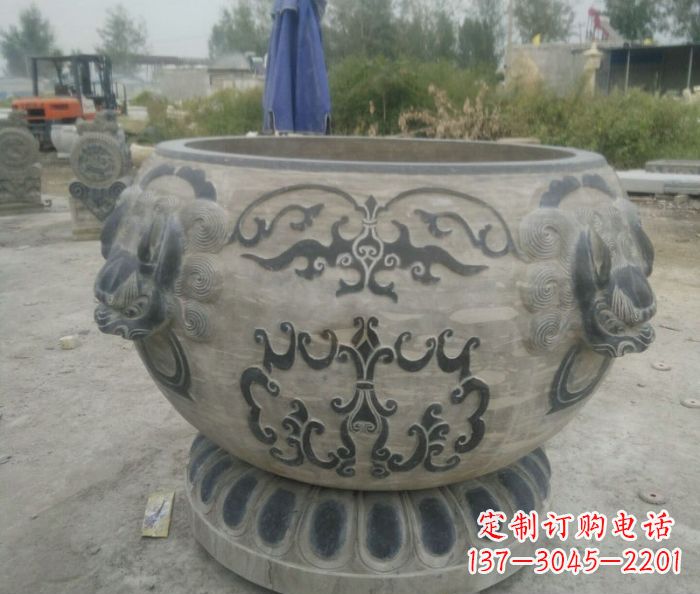 丽水仿古圆形水缸石雕 (3)