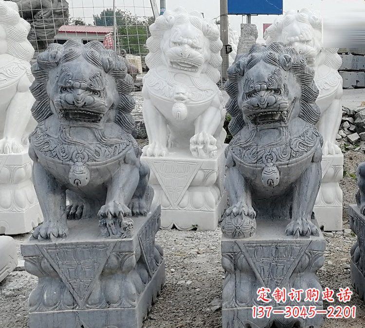 丽水仿古做旧青石雕刻的狮子