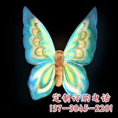 丽水 大号蓝色发光蝴蝶塑像