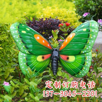 丽水精致魅力的绿色蝴蝶雕塑