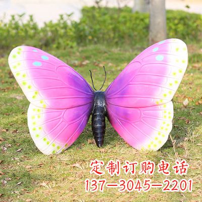 丽水紫白色仿真蝴蝶雕塑