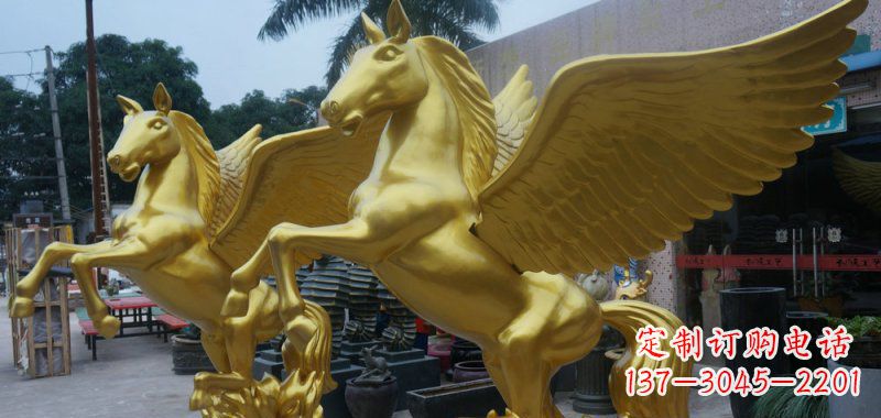 丽水飞马玻璃钢仿铜动物雕塑