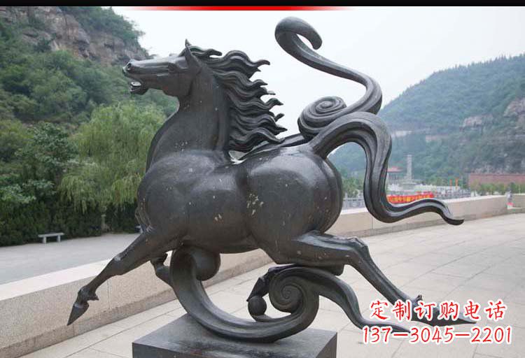 丽水公园奔马铜雕 (2)