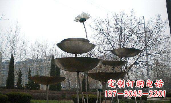 丽水中领雕塑定制不锈钢荷花景观雕塑