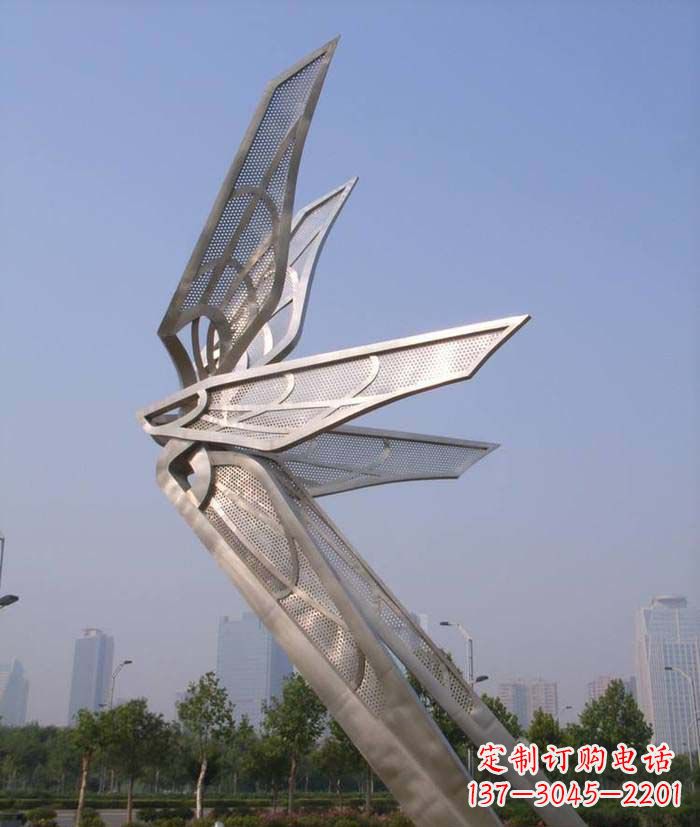 丽水大型不锈钢蝴蝶翅膀雕塑