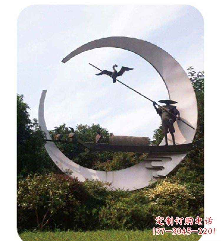 丽水精致美观的不锈钢鸬鹚雕塑