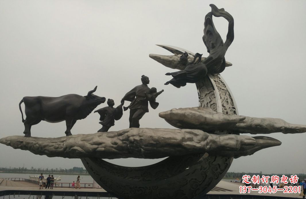 丽水古典传说景观雕塑牛郎织女