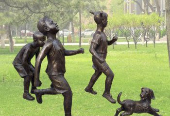 丽水仿铜跑步小孩雕塑