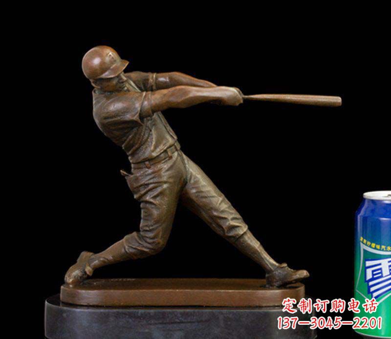丽水风采动人的人物铜雕棒球雕塑