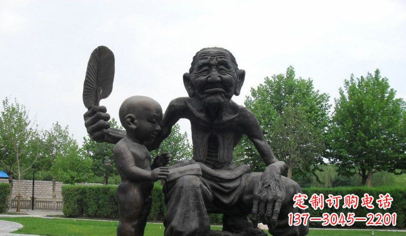 丽水温馨老人铜雕