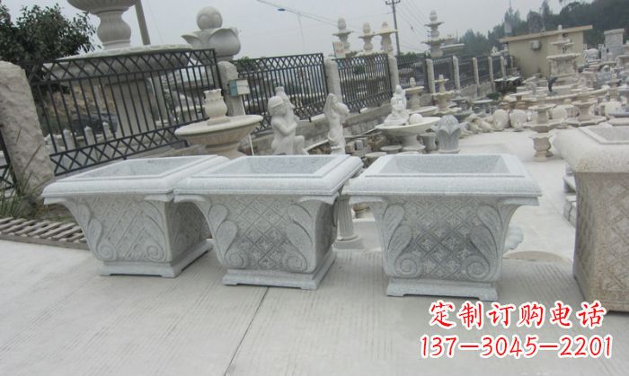 丽水精美的大理石花盆雕塑