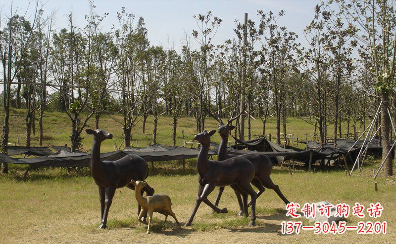 丽水优雅雕塑-梅花鹿铜雕