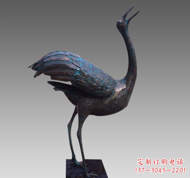 丽水公园青铜仙鹤雕塑