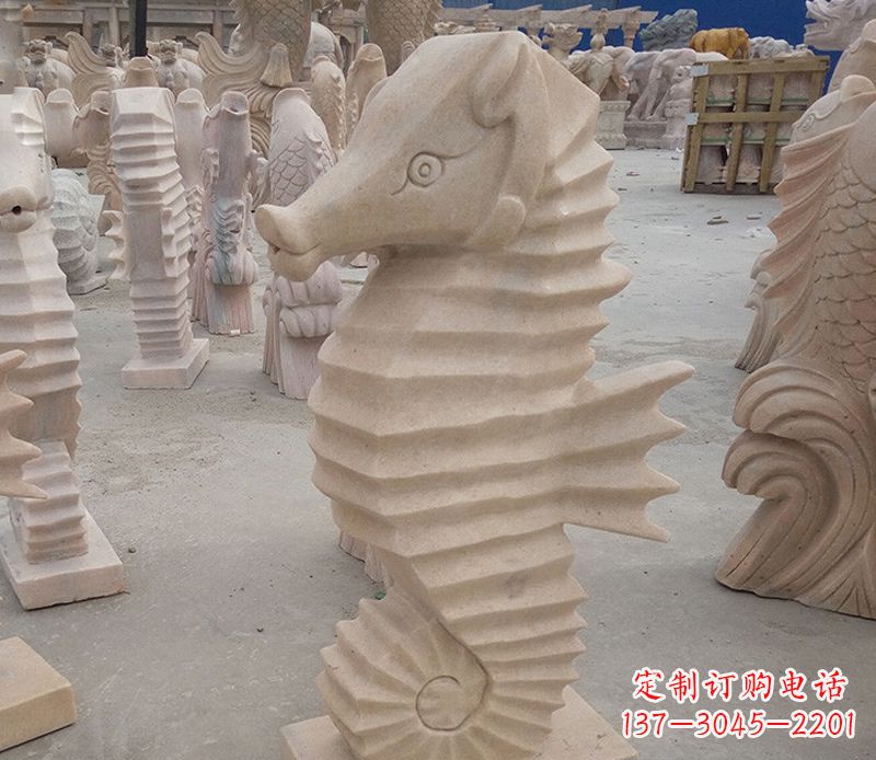 丽水海马石雕塑——精美的艺术美学