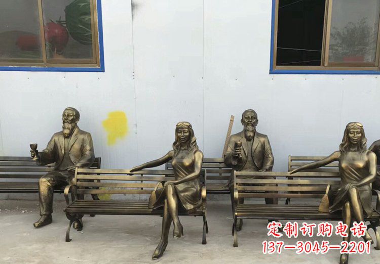丽水唯美女性铜雕美女长椅
