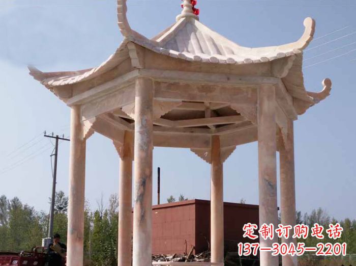 丽水红六角凉亭雕塑