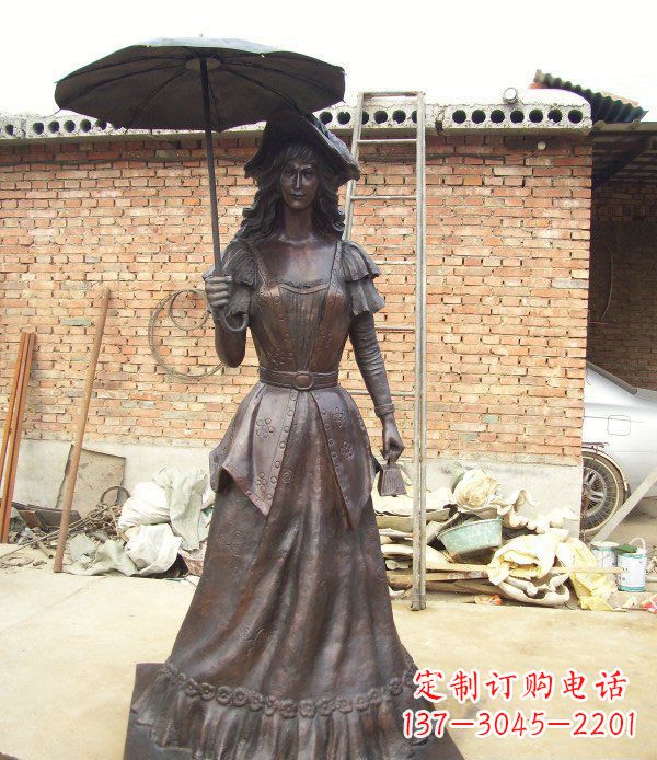 丽水公园西洋美女人物铜雕