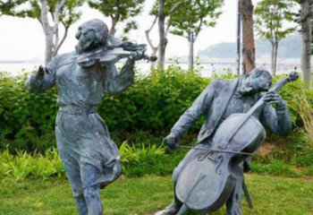 丽水双面演奏大提琴&小提琴铜雕塑