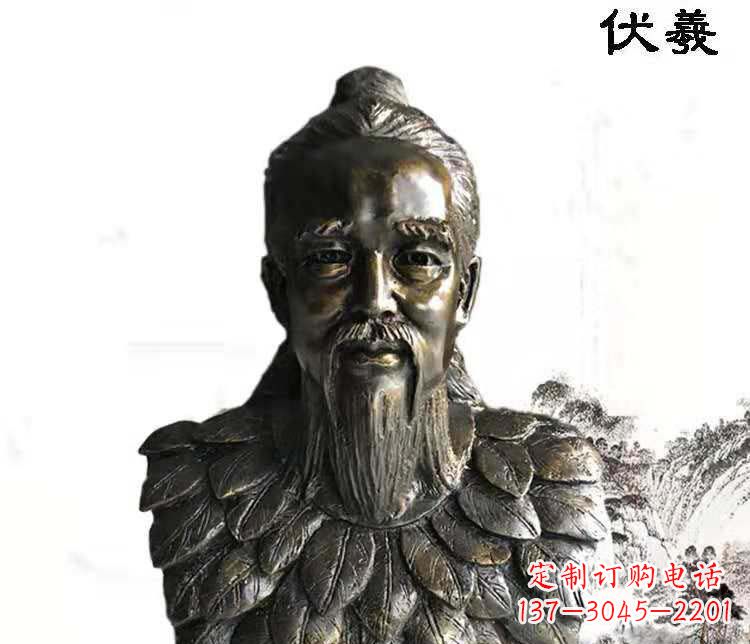 丽水古代人物伏羲铜雕像