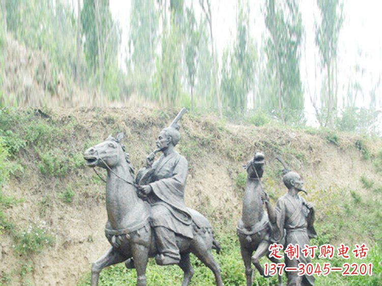丽水中领雕塑|传承古老传统:古代人物骑马铜雕
