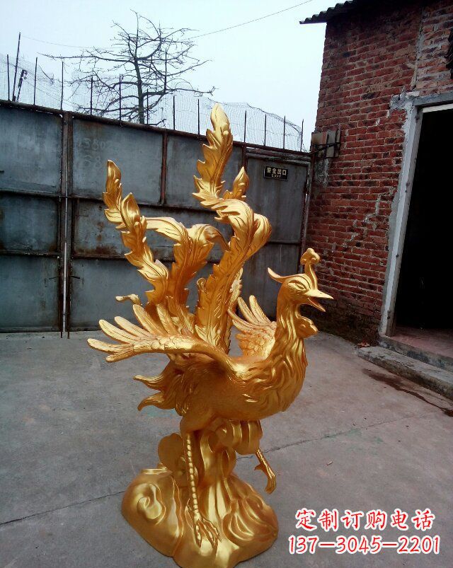 丽水传统铜质凤凰雕塑