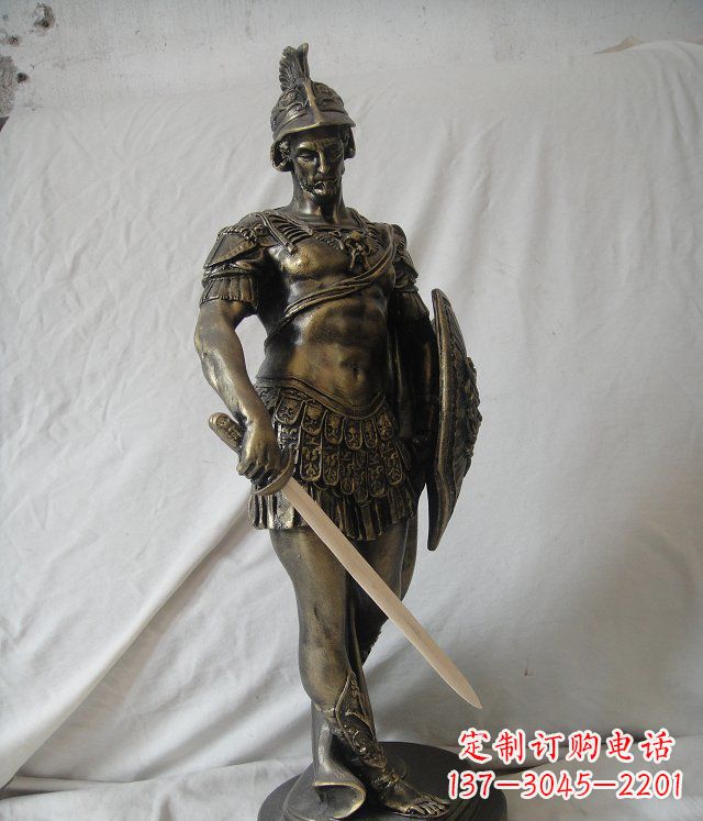 丽水古罗马风格的玻璃钢战士雕塑