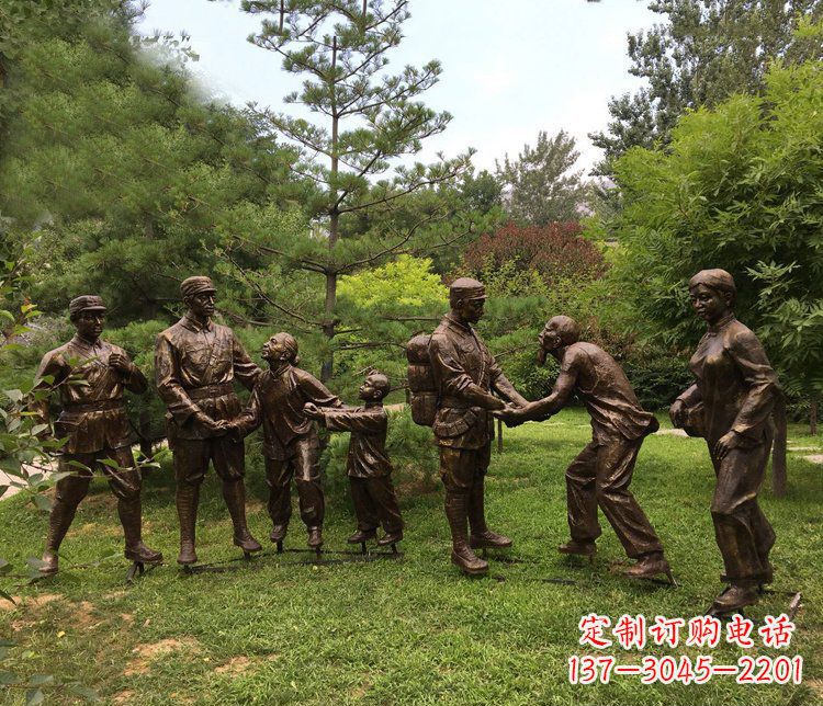 丽水广场八路军解放战士人物铜雕