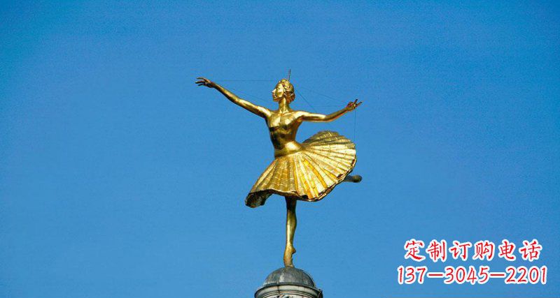 丽水精美手工跳芭蕾舞的西方女人铜雕