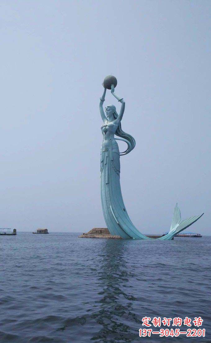 丽水海边不锈钢大型美人鱼景观雕塑