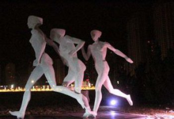 丽水优雅靓丽的女性不锈钢跑步雕塑